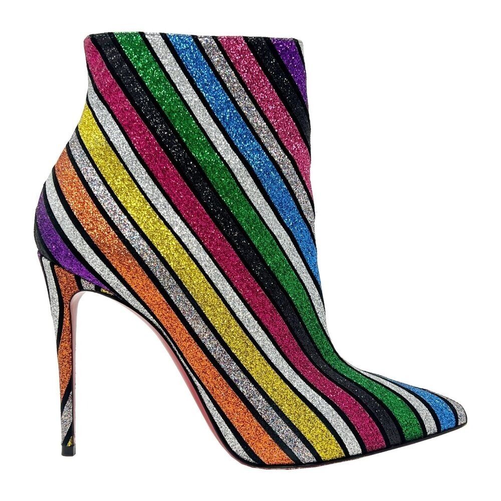 Christian Louboutin So Kate Glitter Stripe‎ Ankle Boots 36.5 - Picture 3 of 9